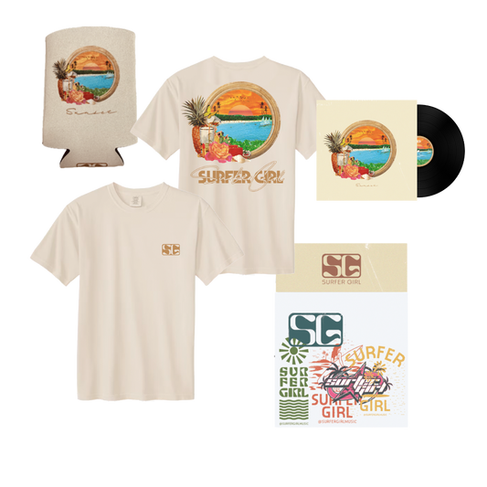 Sunset Tee + Sticker Pack + Koozie + Vinyl